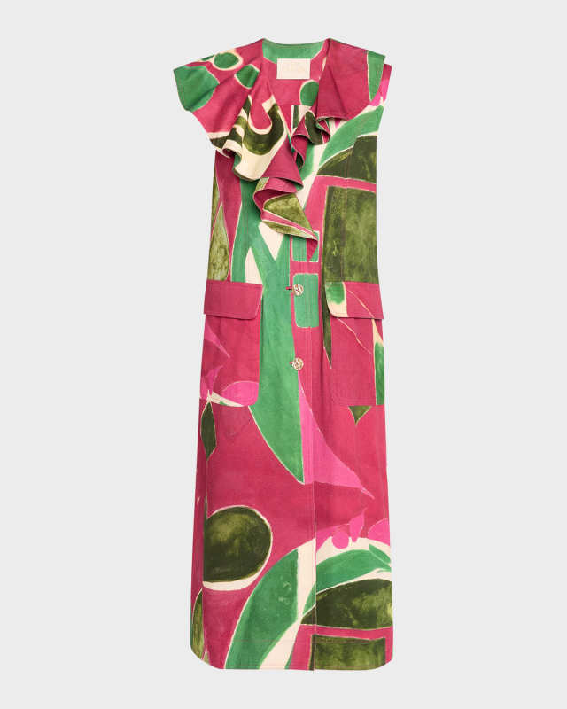 Harper Printed Cotton Twill Vest